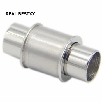 

REAL BESTXY 10pcs/lot 3100% Stainless Steel Magnet Clasp Hook Fit Round Leather