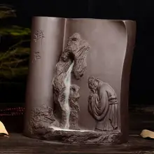 Ароматический дым водопад ладан горелка керамика китайский резной горный Лотос картина медитация подставка для ароматических палочек Декор дзен