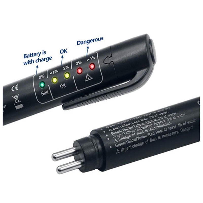 Auto Car Tester Brake Fluid Tester with TPMS Check Fluid Quality 5LED Indicator For DOT3/DOT4 Diagnostic Testing Automotive