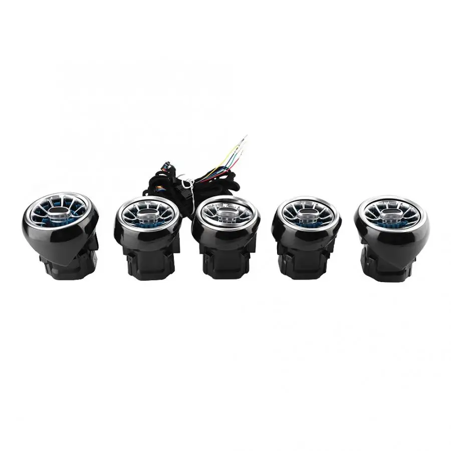 5pcs Air Vent LED Ambient Light Turbine Outlets Lamp 3 Color Fit for Mercedes-Benz C/GLC Class Car Light