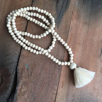 

DM Wooden Beads Long Necklaces Tassel Pendant Ladies Fashion Boho Jewelry collier femme 2020 kolye bisuteria gifts for women