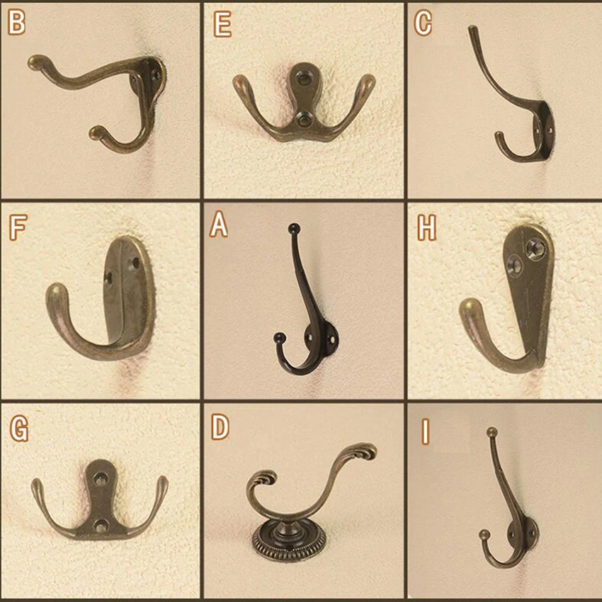 Настенный крючок для одежды, двери из цинкового сплава, винтажные Крючки для пальто, крючки для шляпы, крючки для полотенца, вешалка для