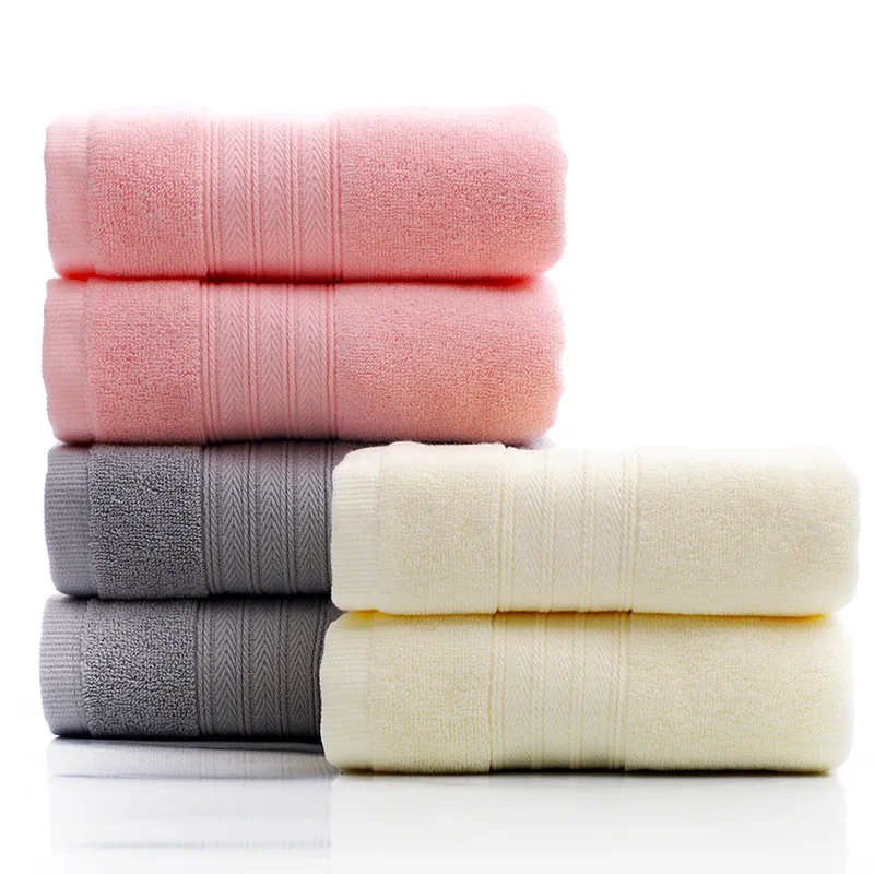 35*75cm 2018 New Face Towels Cotton Solid Pink Hand Towel Bathroom