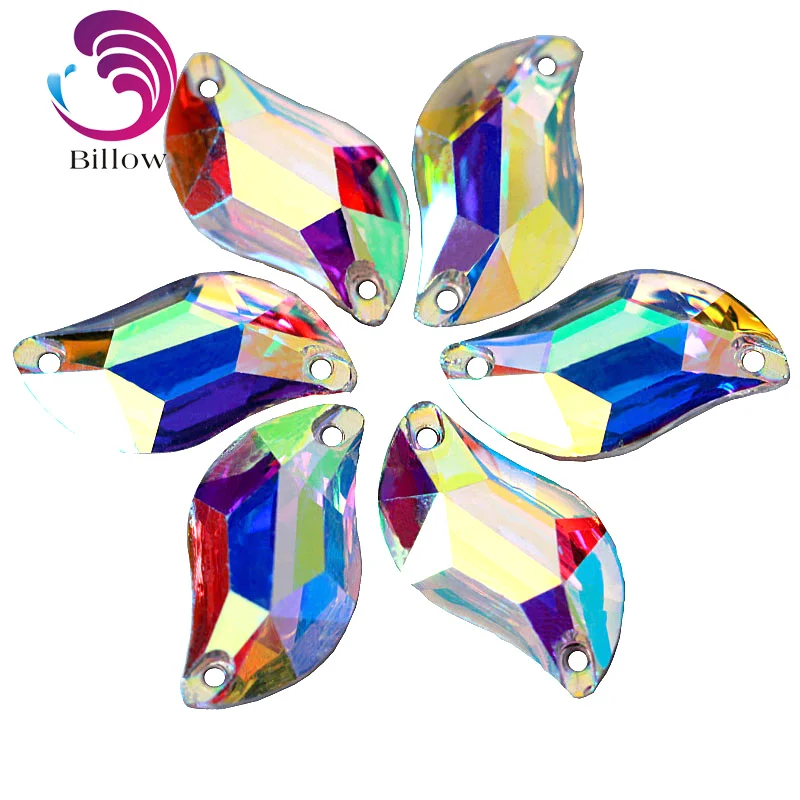 S Shape стразы Sew On Rhinestones Resin Crystal AB Sewing Stones With 2 Hole for Wedding Dress B3141 | Дом и сад