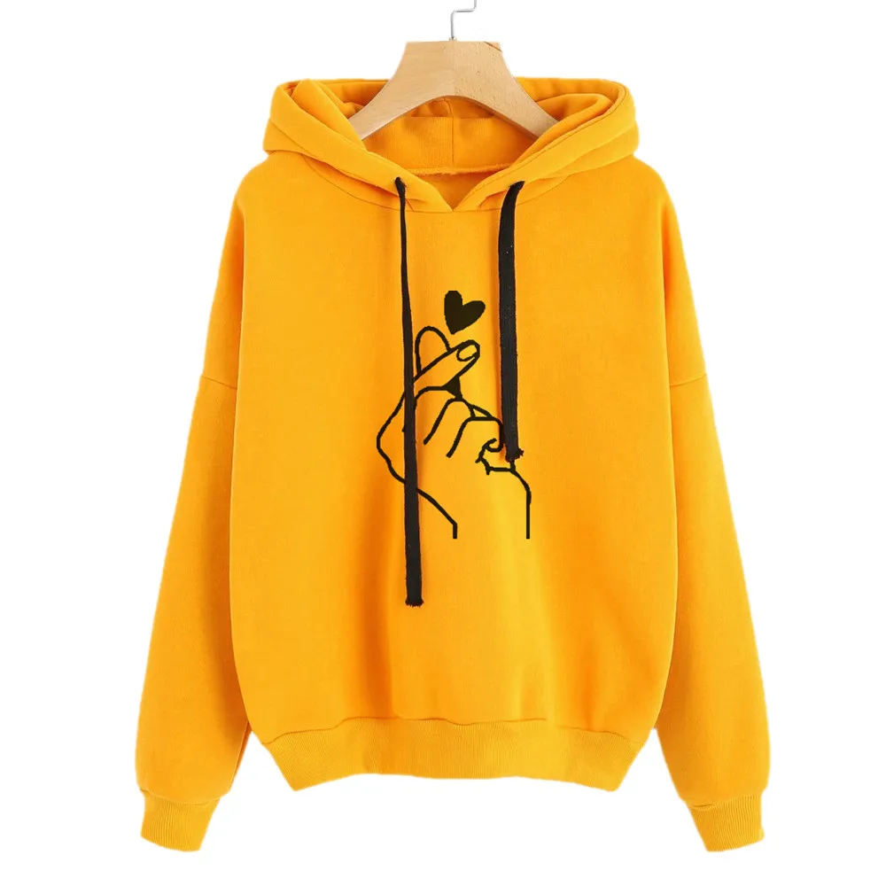 JAYCOSIN Hoodies&Sweatshirts Women Musical Notes Print Loose Casual Female Hoodies Round Neck Hooded Sweatshirt Mujer толстовка - Цвет: YE