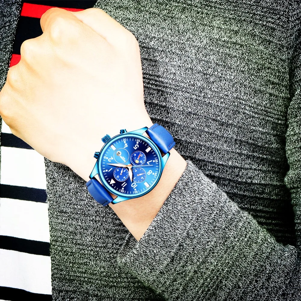 BOYZHE Роскошные Брендовые мужские автоматические механические Moon Phase часы