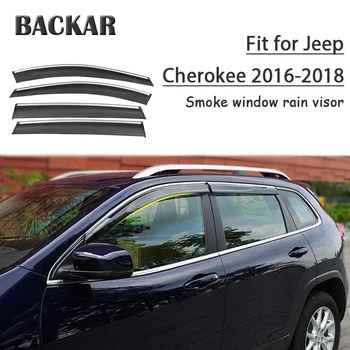 

Backar 4pcs Styling Auto Car Windows Rain Wind Sun Shield Deflector Visor Trim For Jeep Cherokee 2016 2017 2018 Accessories
