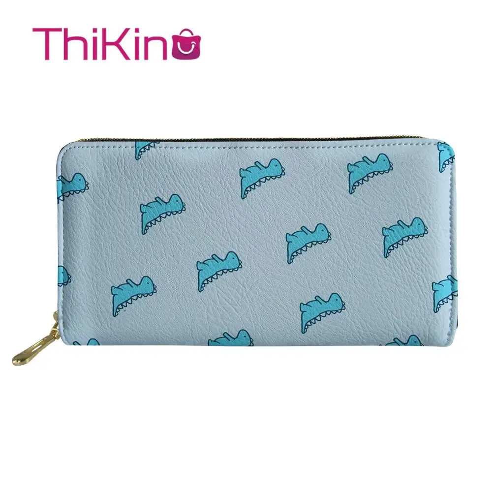 

Thikin Dinosaur Pattern Long Wallets Zipper Phone Bag Card Holder for Punk Ladies Clutch Purse Carteira Handbags Notecase 2019