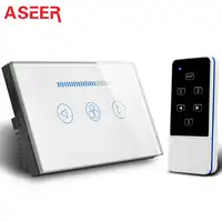 ASEER 、 AU/米国の高級クリスタルガラス天井ファンスイッチ 600 ワット、 3 モード速度制御 RF433 壁スイッチ AC110-240V 、 SAA