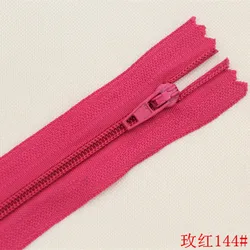 Assorted Set of 10 Durable Nylon Zippers - 60cm (Rose Red  number144)