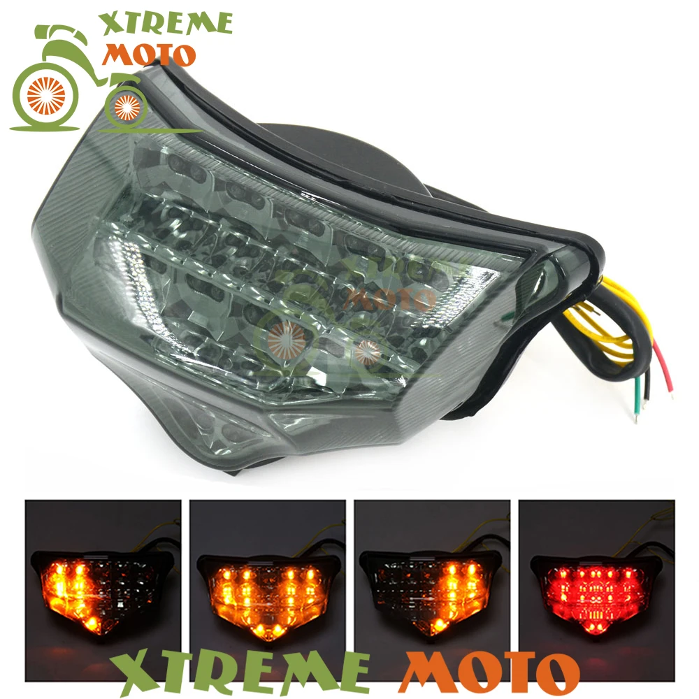 Motorcycle LED Rear Turn Signal Tail Stop Light font b Lamps b font Integrated For Yamaha
