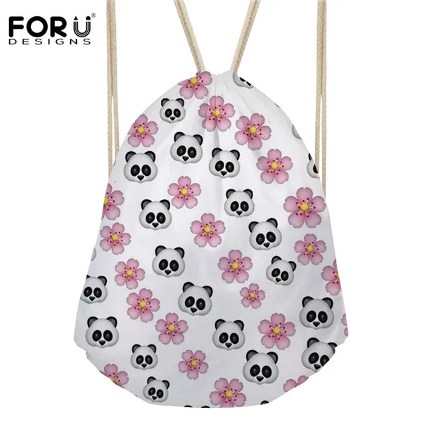 Forudesigns Для женщин Drawstring сумка животного упаковка сумка обезьяна панда Модные принты Вышивка Крестом Пакет детей для детей девушки путешествия подарки - Цвет: Y0220Z3