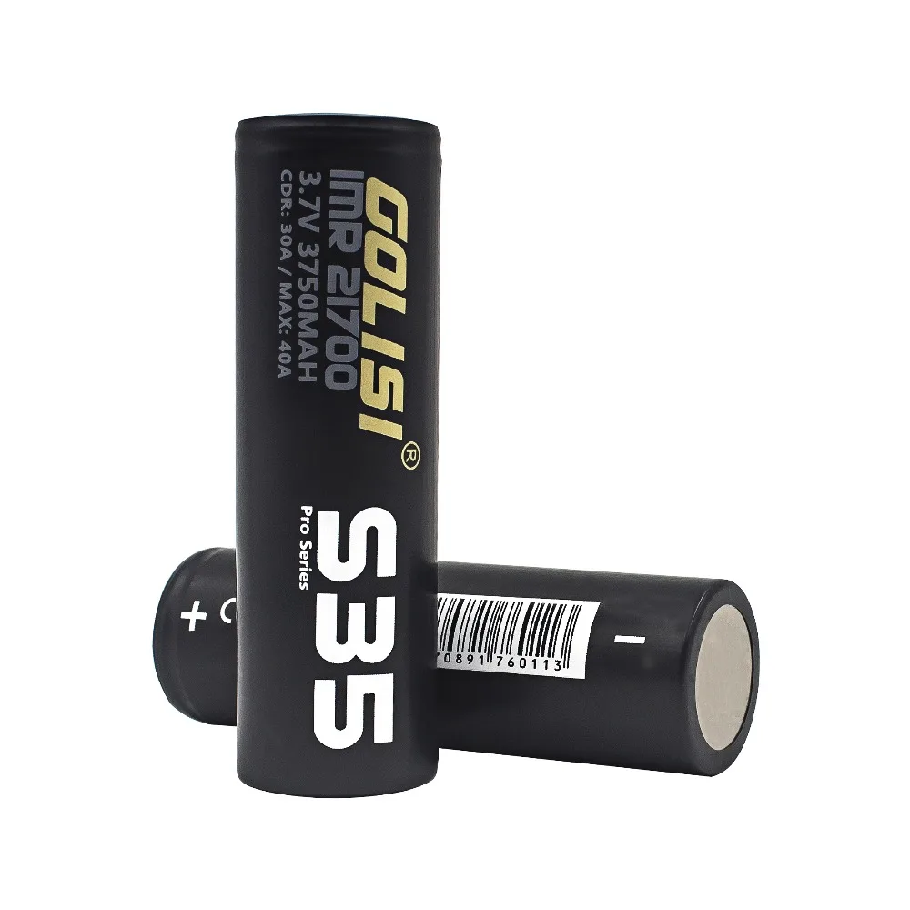 2шт GOLISI S35 IMR 21700 3750mah 3,7 V CDR 30A MAX 40A Высокая дренажная E-CIG аккумуляторная батарея для VAPE фонарик налобный фонарь Игрушка