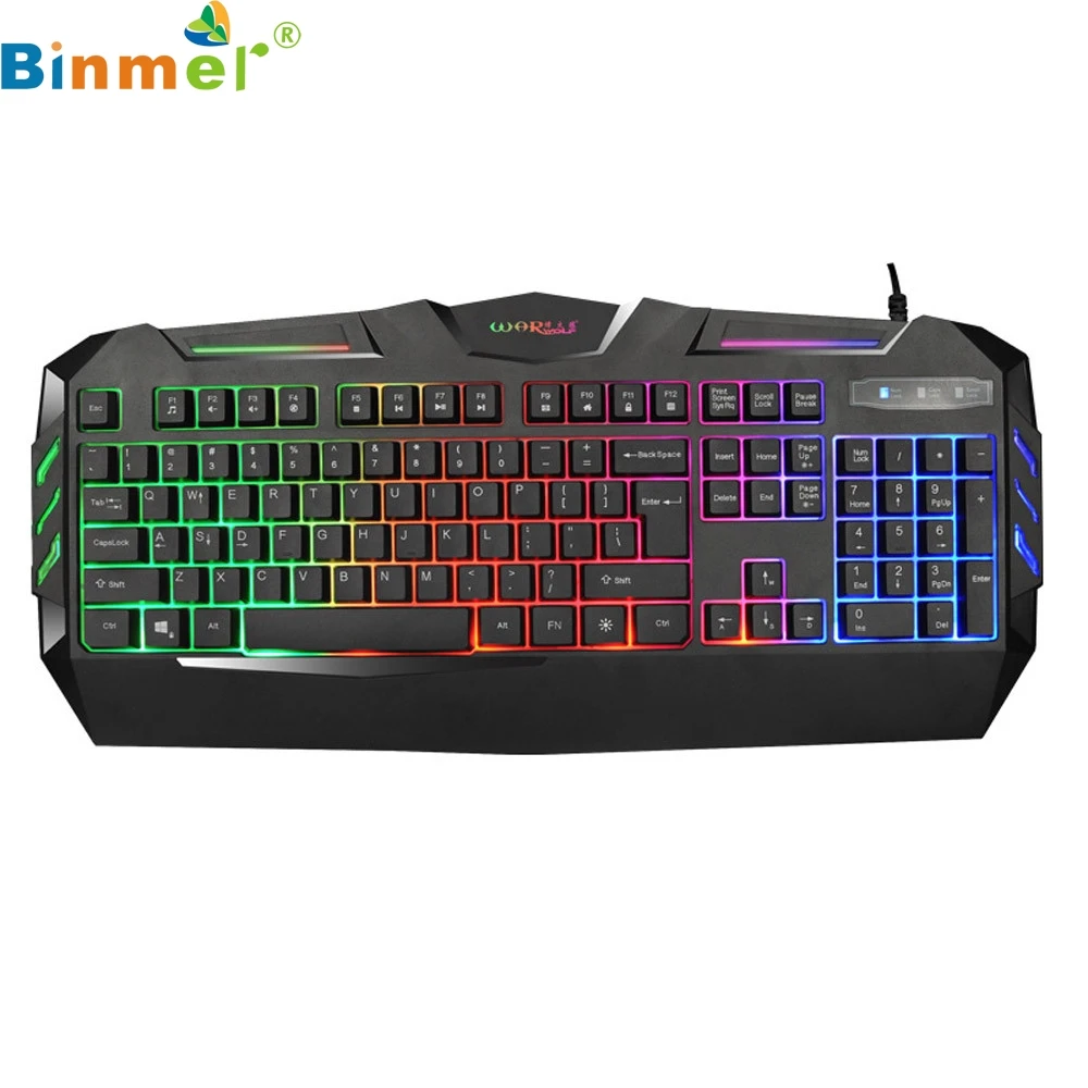 

Warwolf K3 Wired Gaming Keyboard USB LED Backlight Multimedia PC Illuminated Colorful Oct25