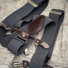 Винтажный английский стрейч мужской широкий ремешок большой ремешок шесть клипов мужские брюки эластичный ремень