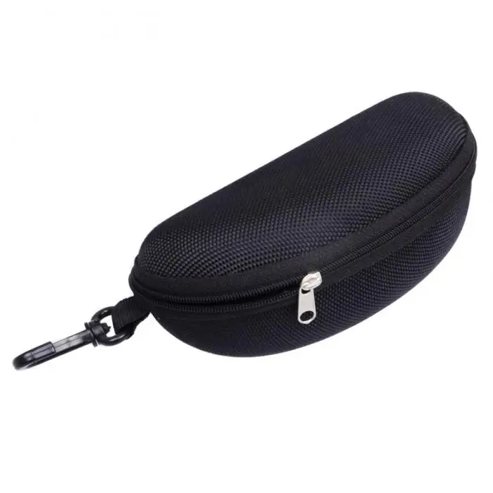 Portable Sunglasses Case Glasses Protector Lightweight Zipper Eyeglass Shell with Carabiner New