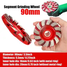90 мм/3,5 дюйма сегмент Шлифовальная головка Алмазная шлифовальный диск шлифовка в форме чаши чашка бетонный гранитный камень Керамика инструменты
