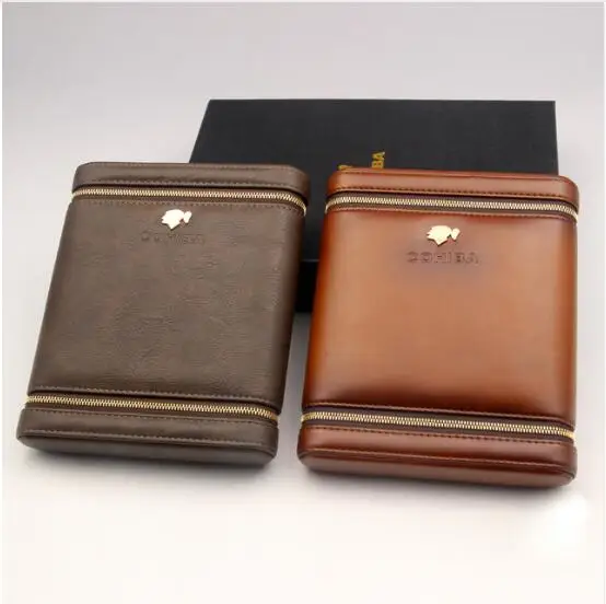 Luxury Cigar Humidor Holder Travel Cigar Case Mini Humidor Holds 6