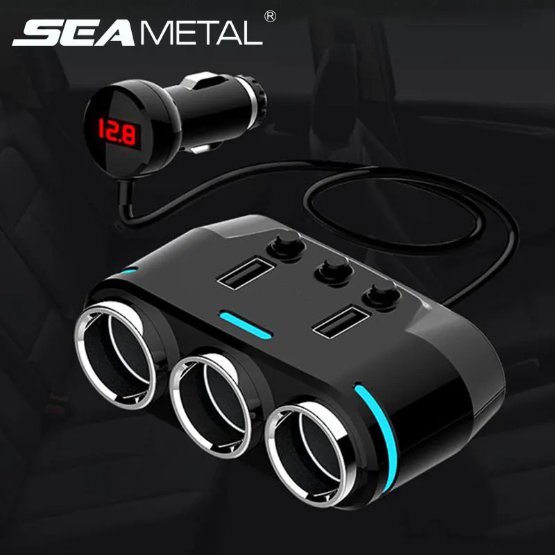 

24v Car Cigarette Lighter Adapter Power Outlet Extend 2USB Port Charger Auto Cigarette Lighter Splitter Socket Car Accessories