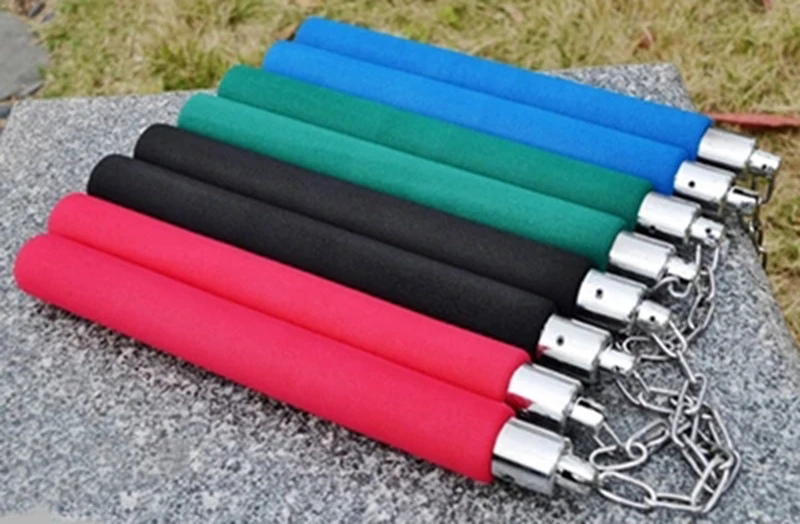 kungFu Martial Art taekwondo Foam Nunchakus self defense Safty Nunchakus Sponge Double Boning Stick with Stainless Steel Chain (3)