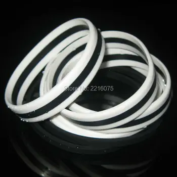 

1000pcs white black white triband silicone wristband rubber bracelets free shipping by DHL express