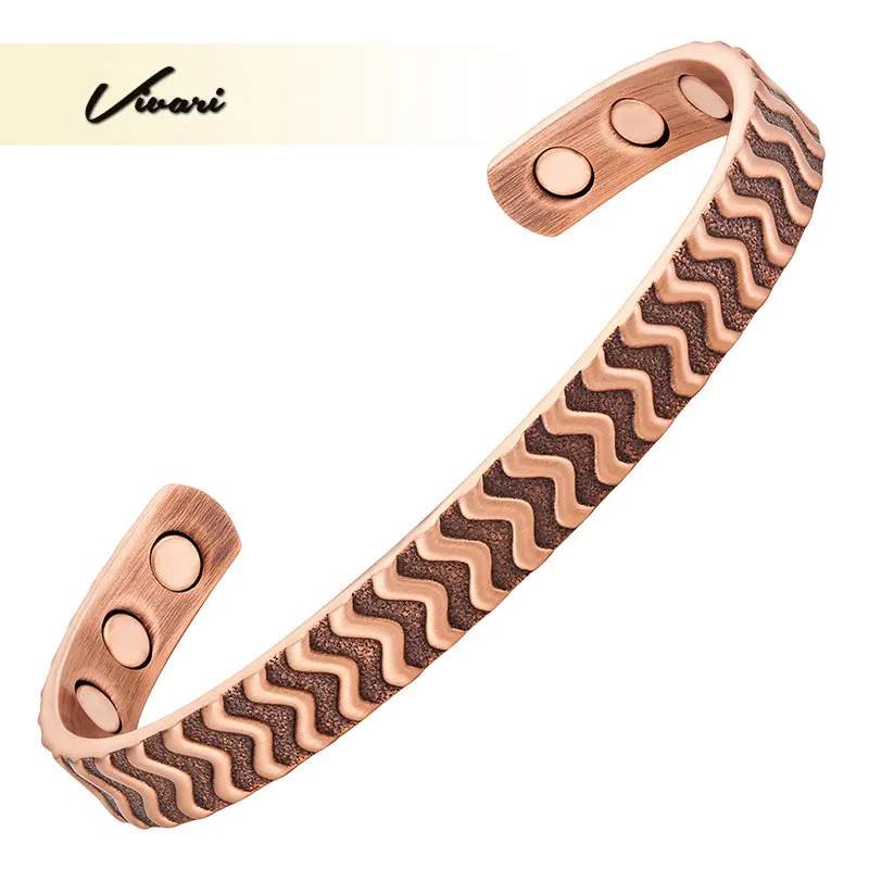 

Vivari 2018 Trendy Bio Health Pure Copper Magnetic Bracelet For Women Healing Vintage Bangle Men Bracelet Supreme Quality Charm