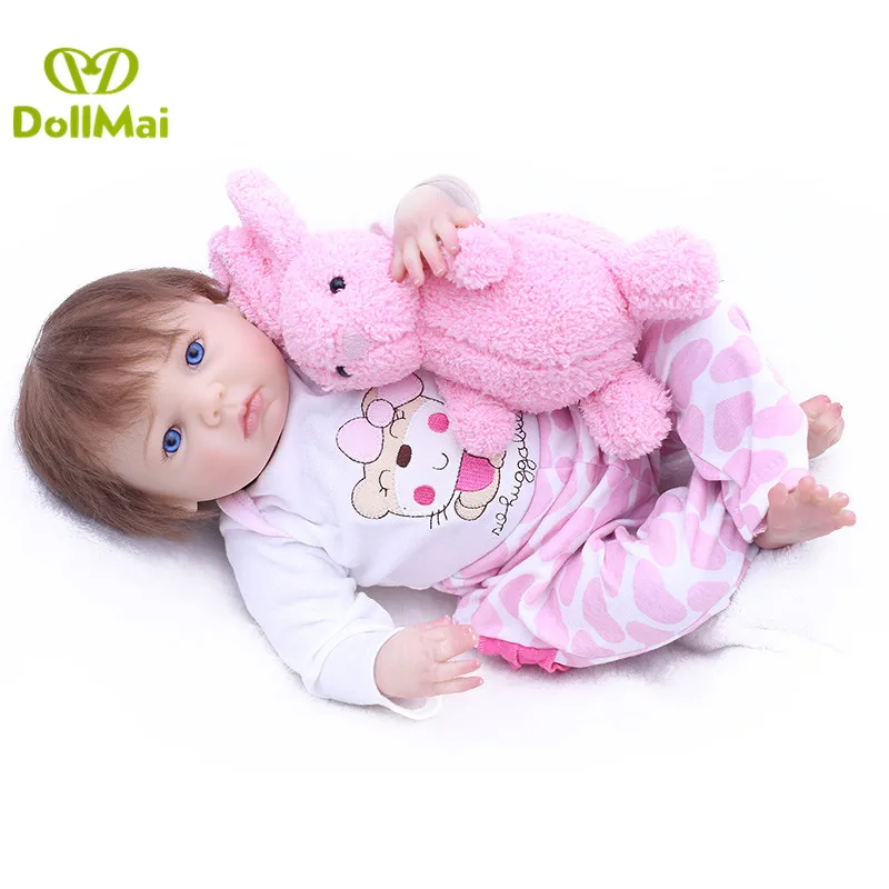 43cm Lifelike Reborn Baby Dolls real baby doll Doll soft cotton Body So Truly Girl Model For Toddler bebe Toy reborn gift | Игрушки и