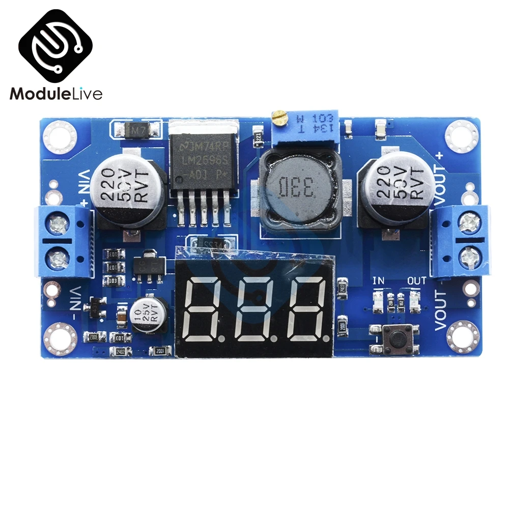 

DC-DC LM2596 Module Step Down Buck Converter Voltage Regulator LED Digital Display Buck Adapter Adjustable Power Supply Board