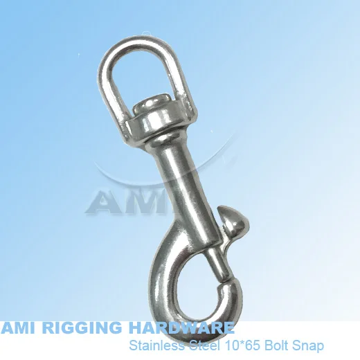 

10*65 Swivel Bolt Snap, stainless steel 316, AISI 316, marine hardware, boat hardware, rigging hardware, yacht hardware, OEM