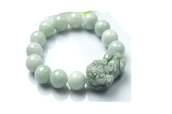 

Koraba Fine Jewelry 100% Pure Natural Jadeite Ercy Hand Carved Safe and Evil Spirits Brave Troops Bracelet Bracelet