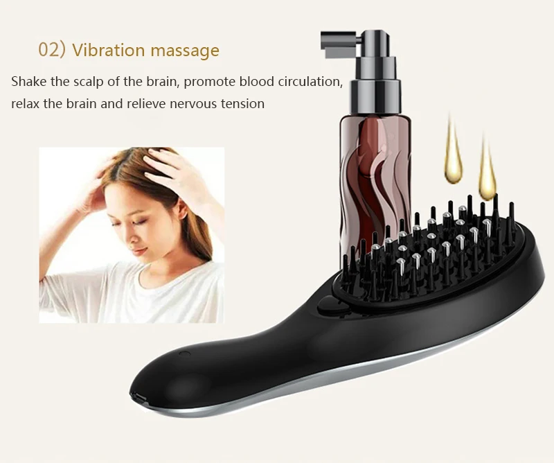 Estimular o Crescimento do Cabelo Pente de Cabelo Regrowth do Cabelo Importados para Líquidos Multifunções Vibração Rebrota Massagem Couro Cabeludo Massageador Pode no Mod. 1259020 10 Home & Garden