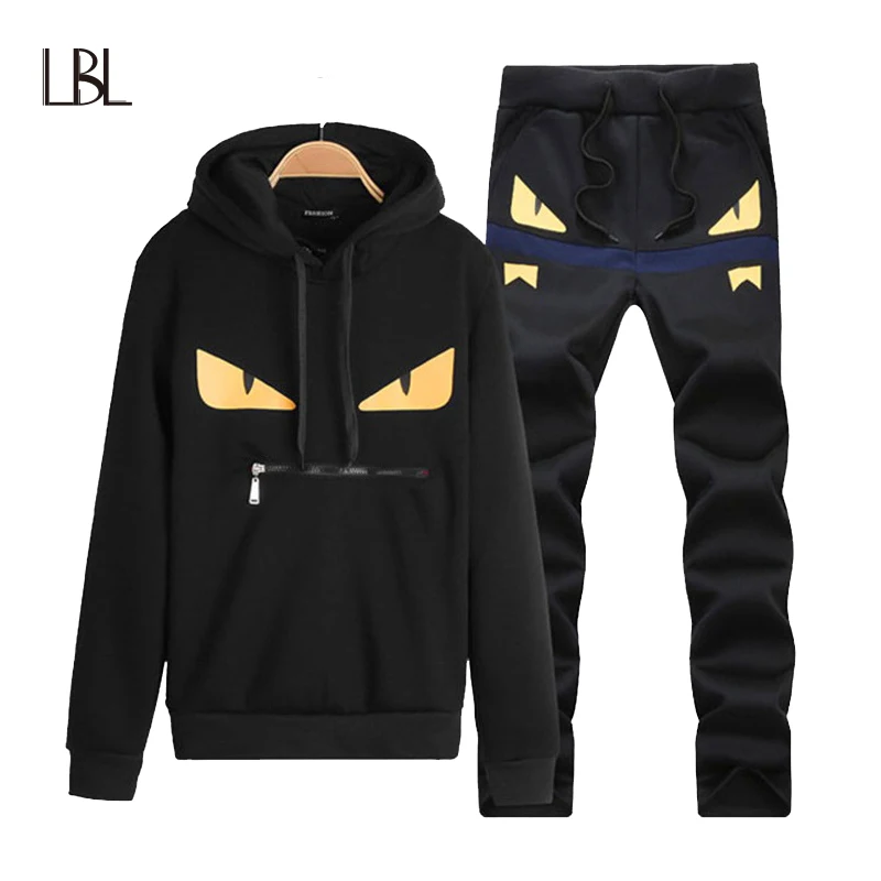 LBL Brand Casual Mens Tracksuit Hip Hop Sweat Suits Sets Hooded