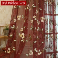 Floral Embroidered Sheer Tulle Curtains 3