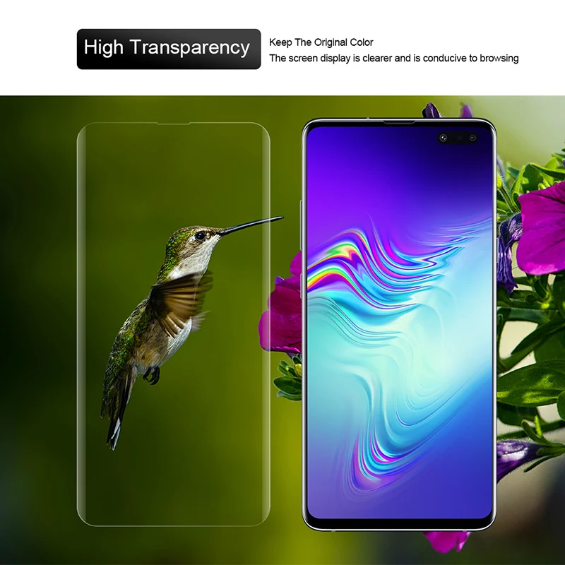 Защитная пленка для экрана с разблокировкой отпечатков пальцев для samsung Galaxy S10 5G, УФ-пленка, полное покрытие для S10 5G, закаленное стекло