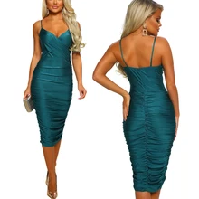 Satin Ruched Sheer Party Dress Women New Sexy Spaghetti Strap Midi Dress V Neck Backless Cross Ruched Split Bodycon Dress Club Satin Ruched Sheer Party Dress Women New Sexy Spaghetti Strap Midi Dress V Neck Backless Cross Ruched Split Bodycon Dress Club