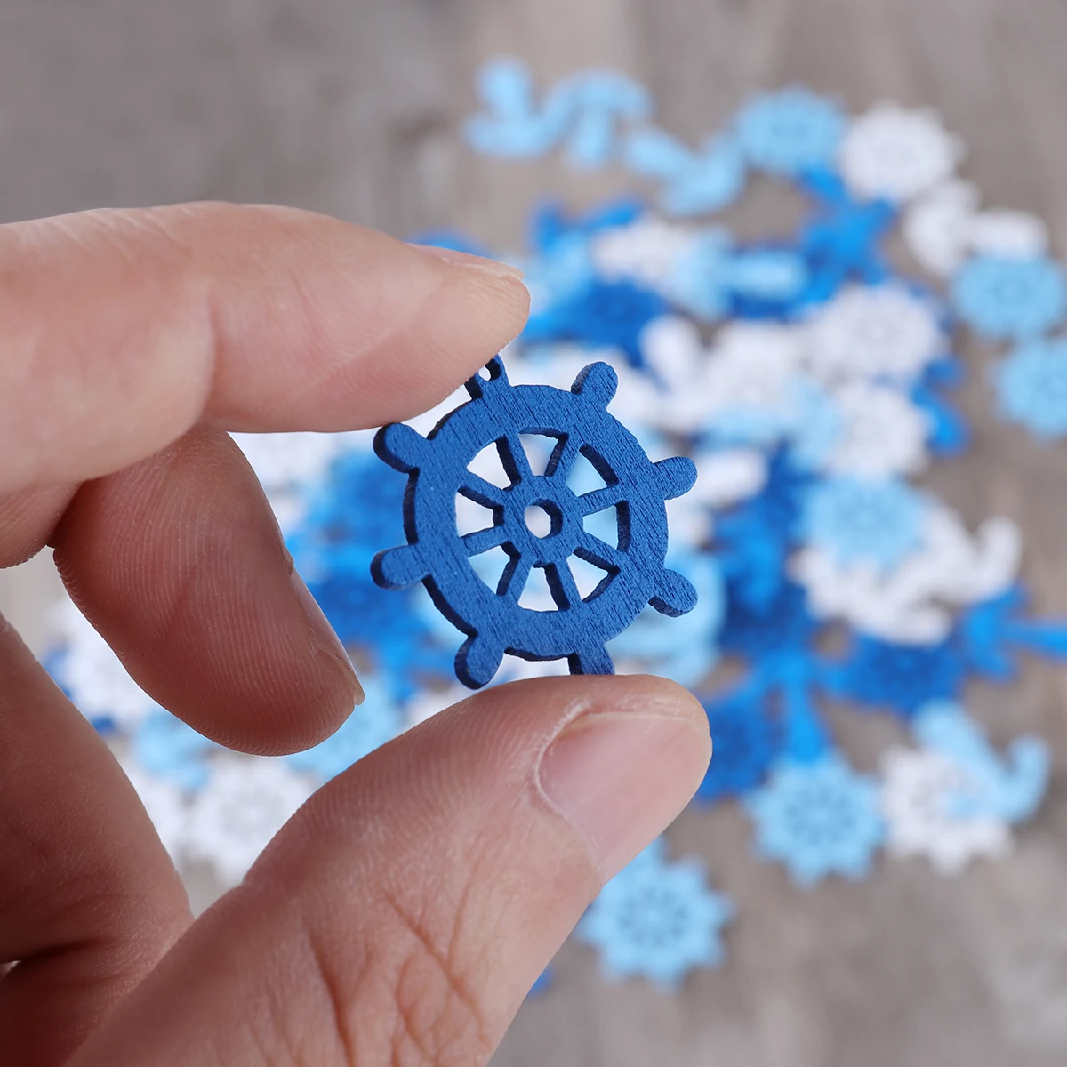 Деревянные Подвески с якорем и шлемом для скрапбукинга декоративные пуговицы