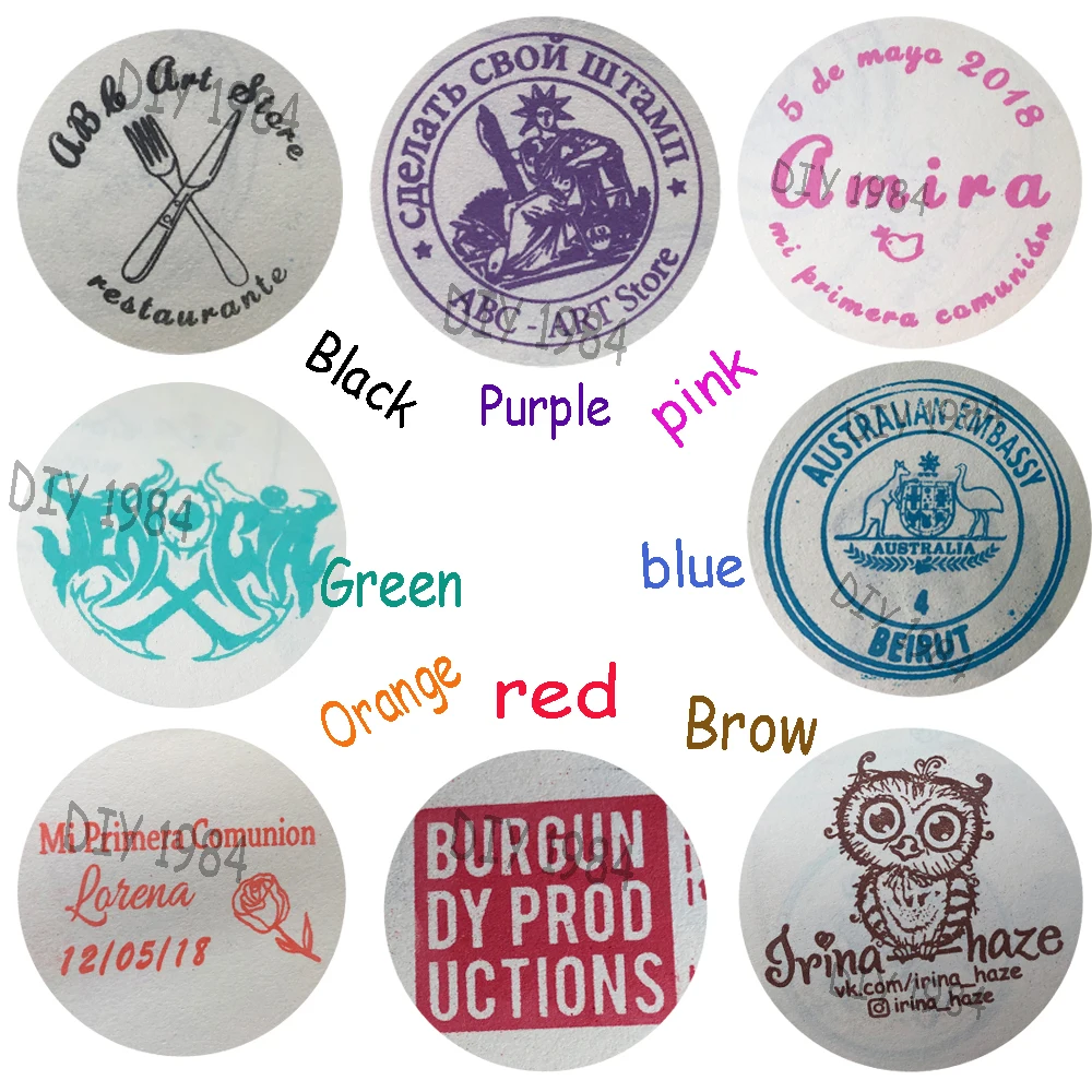 Photosensitive Diy pre ink self-inking stamp rubber round for scrapbooking wedding W21-W30 self inking stamp wedding stamp