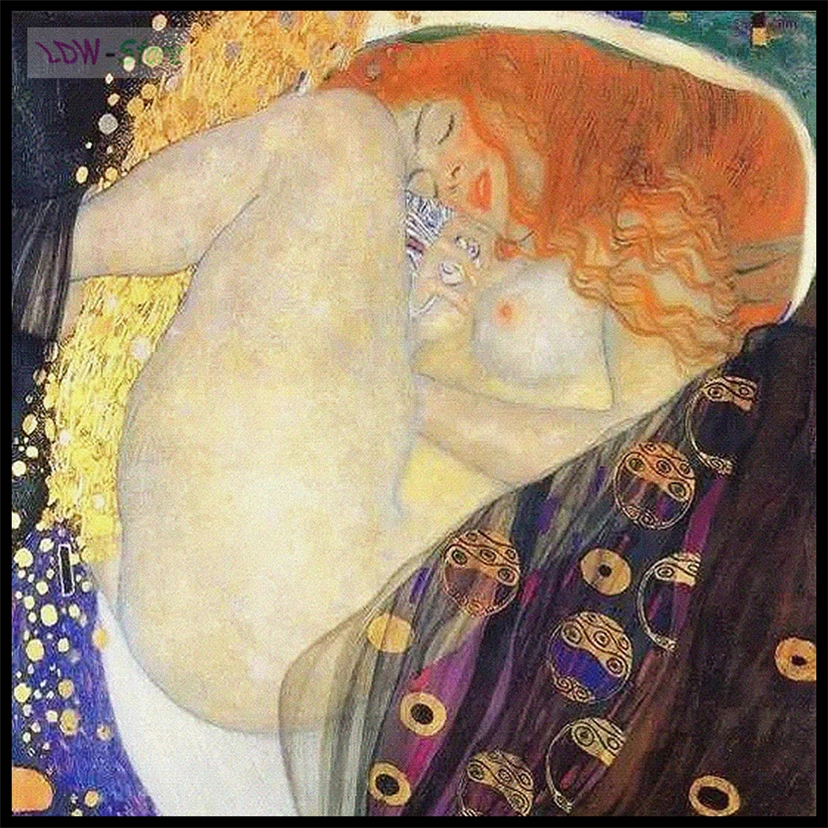 Художественные работы Danae от Gustav Klimt 5D DIY Алмазная Живопись Вышивка крестом