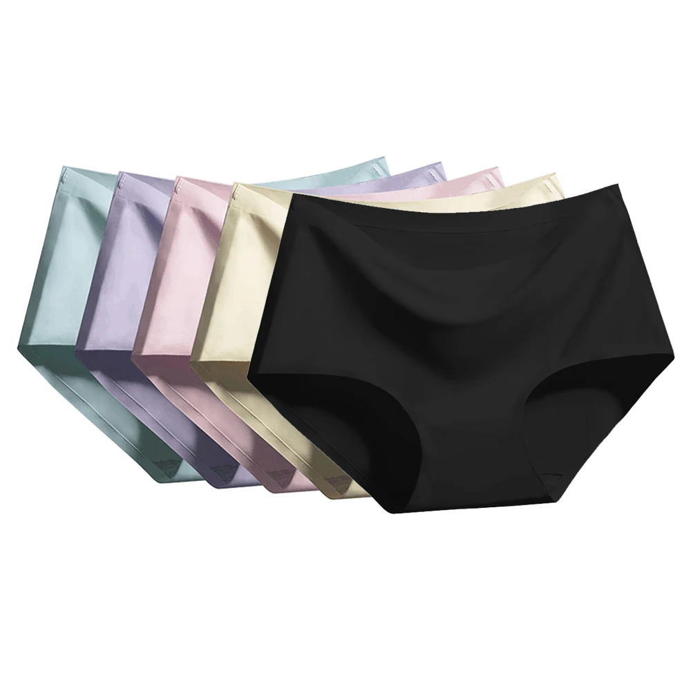 5 шт. женские бесшовные трусики Ice Silk Трусы со средней посадкой трусики нижнее белье женские трусики нижнее белье дышащие трусы