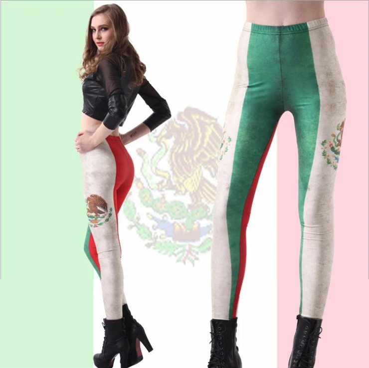 2015 spring thin Mexico flag printed sexy legging for women lycra