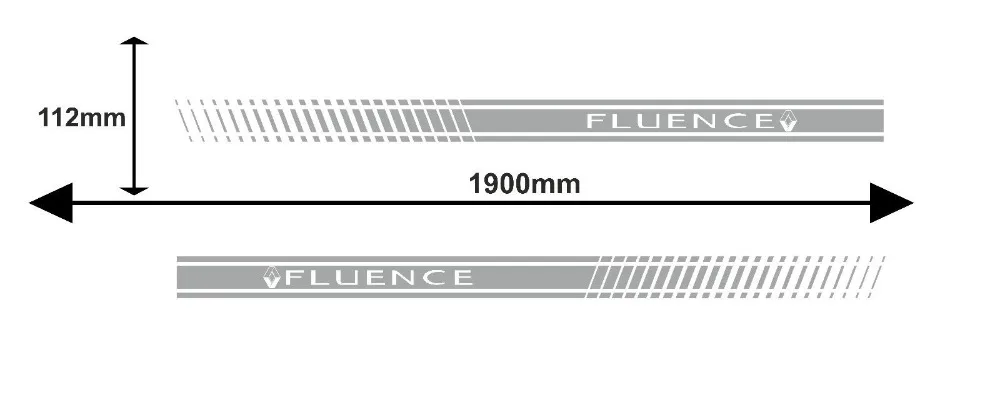 Автомобиль 2X для RENAULT FLUENCE saia боковой корпус decalque do vinil Graphics de qualidade premium car