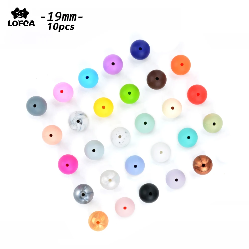 

LOFCA 10pcs 19mm Silicone Beads Teething Chew Beads Food Grade Teether Necklace BPA Free Diy Jewelry Baby Teether Toy Pacifier