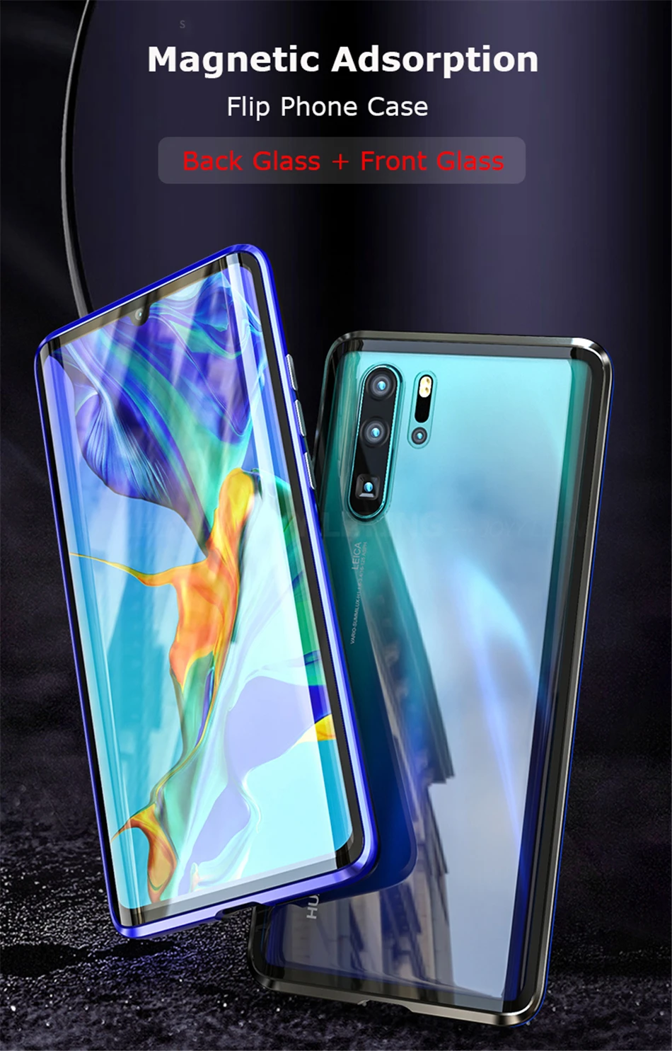 Magnetic 360 Full Body Cover For Huawei P30 Pro Case Luxury Aluminum Metal 9h Glass Coque Magnet Case For Huawei P30 Lite Fundas Phone Case Covers Aliexpress