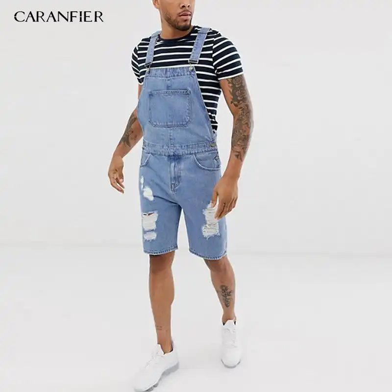 black overalls mens shorts