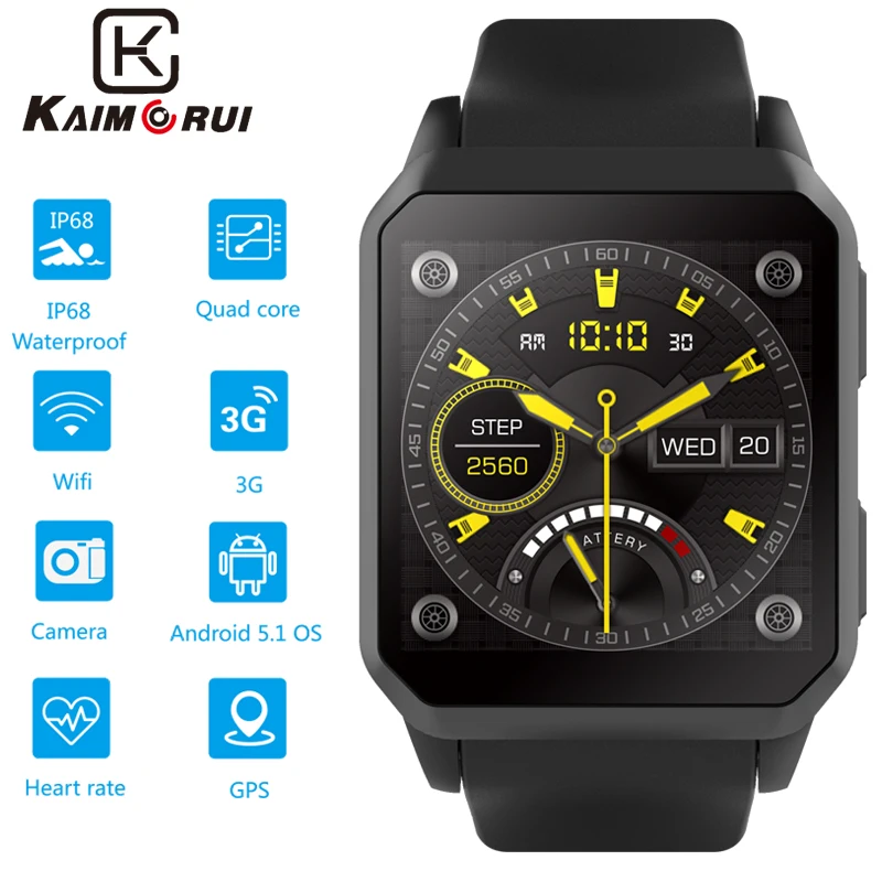 Смарт-часы для мужчин, сердечный ритм, 3g, Android 5,1, Bluetooth, часы, телефон, шагомер, gps, Wi-Fi, напоминание о звонках, умные часы