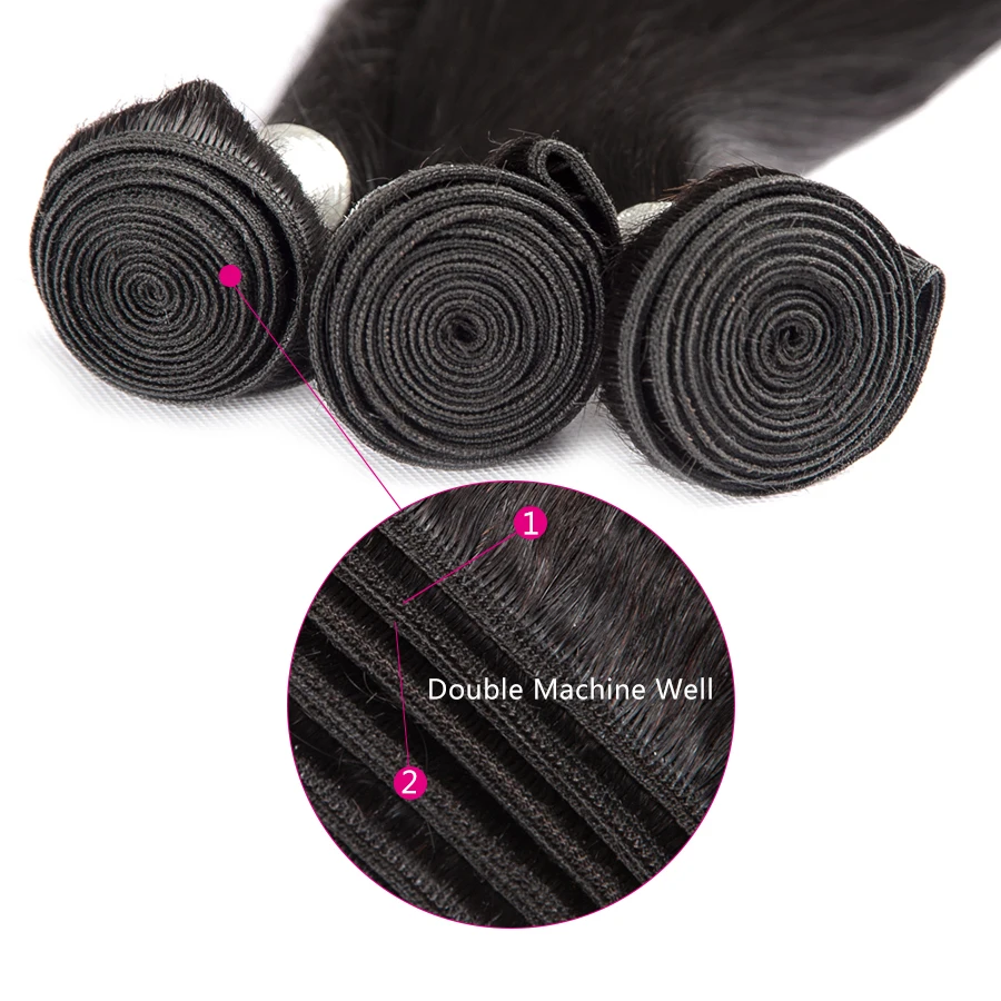 Brazilian Straight Hair Weave Bundles Remy Human Hair Straight 1 3 4 Bundles 8-28 Inch Wholesale Price Hair Extension ALIPOP
