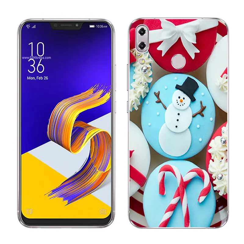 Для Asus Zenfone 5z ZS620KL/Asus Zenfone 5 ZE620KL мягкий чехол для телефона силиконовый для Asus ZS620KL чехол X'mas Day Painted Capa