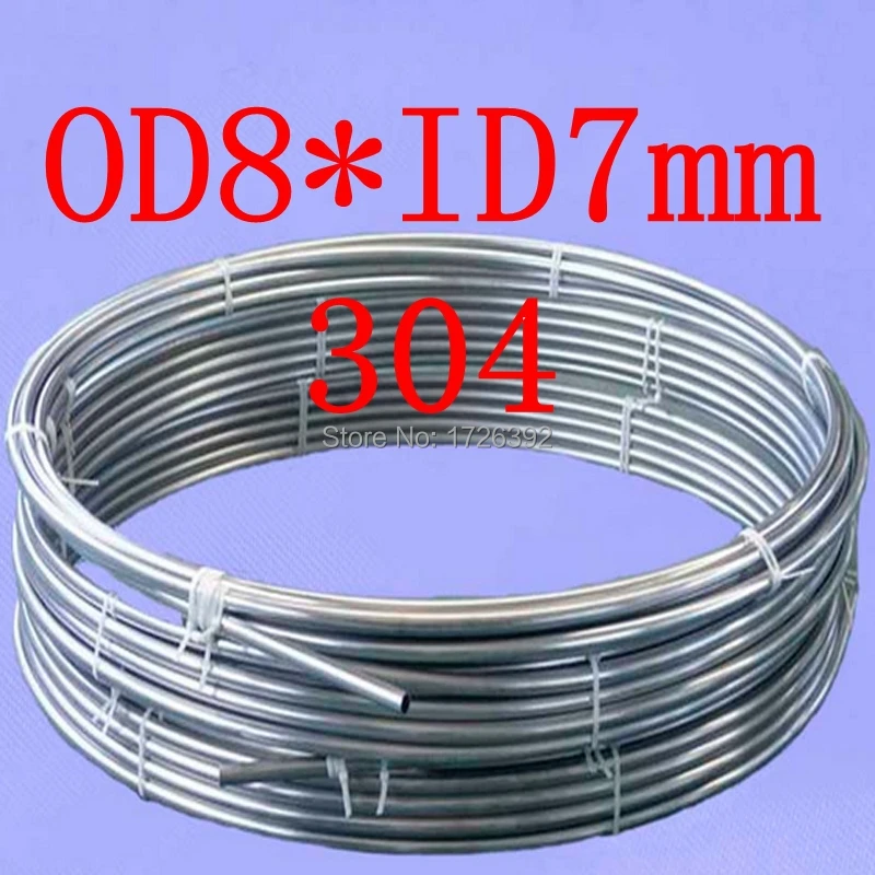 OD8 * ID7mm подлинные 304 321 316 8*0.5 мм пищевой газа нержавеющей стали капиллярной трубы в
