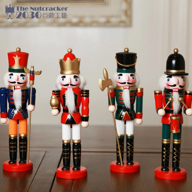 

New 30Cm Tall Christmas Nutcracker Kings Soldiers Vintage German Wooden Table Walnut Toy Zakka Dolls --- 2030