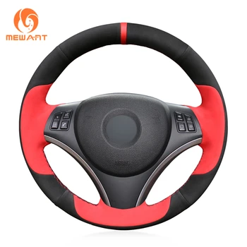

MEWANT Comfortable Durable Soft Black Genuine Leather Car Steering Wheel Cover for BMW E90 E91 E92 E93 X1 E84 E87 E81 E82 E88